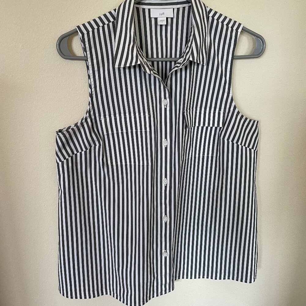 JJILL sleeveless blouse Black and white, size Small